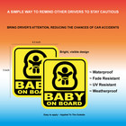 Baby On Board Sticker Safety Sign Baby In Car Decal Waterproof Uv-resistant 2pcs
