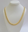10k Gold Necklace 7mm 20 Inch Miami Cuban Link Chain Real 10kt Yellow Gold Men