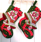 Finished Bucilla Stocking Poinsettia Bells  18  Bucilla Bells Truly Stunning