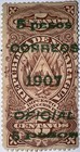 Travelstamps  1907 Nicaragua Revenue Official Scott  O186  Mint  Mogh  5 Pesos