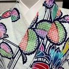 9064  Japanese Yukata Womens Vintage Fabric Cotton Robe Kimono Traditional