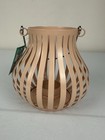 Pink Metal Hanging Lantern Tea Light Holder