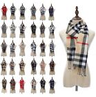 Winter Unisex 100  Cashmere Plaid Scotland Made Solid Striped Scarves Wool Scarf