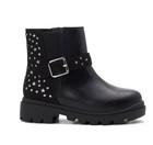 Wonder Nation Toddler Girls Black Slip-on Moto Stud Chelsea Boots Shoes  8-9