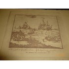 Antique Etching Arrival Of The Greenland Whalers Arctic Ships Port Scene W  6x8