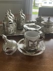 Traditional Silver Turkish Coffee   Set For 6