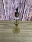 Antique Steuben Devilbiss Perfume Atomizer Spray Yellow Pedestal Glass Bottle