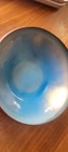 Vintage Copper Bowl With Blue Enamel Interior 7 Inches 
