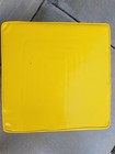 Large Vintage Vinyl Footstool 70s Pop Art Style Bright Yellow
