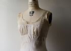 Vintage 1930 s Rayon Slip Dress  Pleating And Lace Detail At Bust  Size M