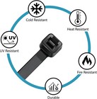 Zip Cable Ties Assorted Sizes 4    6    8    12     Heavy Duty Nylon Black Uv Resistant