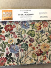 Emme Jacquard Gobelin Style Tapestry Placemats - Wild Flowers - Set Of 4 - Nwt