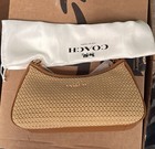 New Coach Teri 2way Shoulder Bag Crossbody Straw leather Latte Cr350