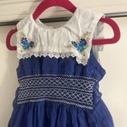 Vintage Handmade Smocked With Lace And Embroidery Children   s Dress Size 3t
