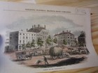 1853 Lot Of 3 Antique Wood Engraving Hand Colored Portsmouth Nh New Hampshire