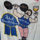 Vintage Pabst Blue Ribbon Beach Towel When You Lift One Weightlifter Rare