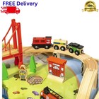 50 Piece Kids Wooden Train Set Play Table Brio Thomas Friends Compatible New