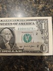 2021 Star Note        1 Dollar Bill With Offset Error  B00003278  Amazing Condition 