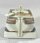 Antique Nippon Sugar Bowl W  Lid   Spoon     Art Deco    royal Point     chip On Lid 