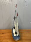 Vintage Fishing Boat  Wooden Model Folk Art  - 15    Tall