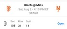 1 Ticket New York Mets Game On Aug 2nd Section 108