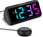 Loud Alarm Clock For Heavy Sleepers With Bed Shaker  Dual Alarms  Snooze  Rgb
