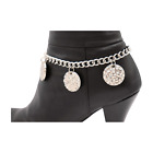 Women Silver Metal Boot Chain Bracelet Anklet Shoe Circles Charm Adjustable Size