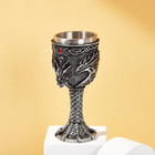 Silver Dragon Goblet medieval Stainless Steel Dungeons And Dragons Chalice  Drag