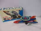 Vintage Clockwork Mecanique Ms134 Avion Aircraft Wind Up Tin Toy   Works 