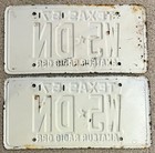 Nice Original Pair Of 1957 Amateur Radio Operator Texas License Plates Ham Radio