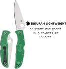 Spyderco Endura 4 C10fpgr Green Frn Flat Grind Plain Edge Vg-10
