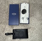 Royce New York Black Leather Airtag Luggage Tag Holder Travel Nib New