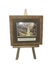 Vintage Miniature Gold Framed Picture On Wood Easel Print     Fun