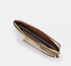 Nwt Coach Corner Zip Wristlet Signature Canvas   Leather 58035 Light Khaki chalk