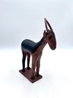 Vintage Leather African Tribal Goat Stuffed Figure Handmade Decor Animal Toy