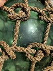 Antique Japanese Fishing Float  Hand-blown 33 5  Green Glass Ball Buoy  Rope Net