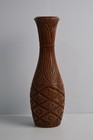Vintage Pineapple Tiki Vase Hand Carved Wooden Collectible Pacific Home Decor