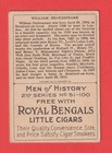 1911 T68 William Shakespeare Men Of History Royal Bengals Raw Ungraded Ex