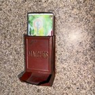 Antique Vintage Tin Match Holder Box Primitive Farmhouse Wall Hang Decor Euc