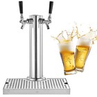 Double 2 Tap Stainless Steel Draft Beer Tower Kegerator Two Faucets Homebrew