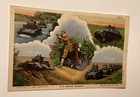 Wwii Linen Postcard U s  Armored Regiment Unposted Photo By Army Signal Corps