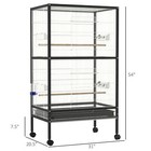 Aviary Flight Bird Cage Large Parrot Play Top Finch Macaw Cockatoo House Rolling