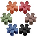 Flower Hair Clips 6 Pcs For Women - Orange  Red  Green  Coffee  Black  Dark Blue