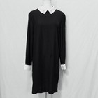 Victoria Beckham Dress Womens Medium Shift White Collar Cuffs Long Sleeve Bunny