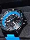 Invicta Aviator Men s 50mm Blue Silicone Black Dial Gunmetal Watch 39898
