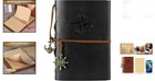 Leather Journal Notebook Vintage Spiral Refillable Travel Diary Black