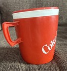 Rare Coca Cola Coffee Cup Travel Mug Vintage Handle W  Lid Original