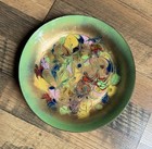 Vtg Mcm Enamel Over Copper Organic Design Decorative 7  Bowl Art Abstract Swirl