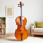 4 4 Full Size Acoustic Cello Set For Beginners - Basswood  Bow  Bag   Rosin