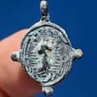 1600s Jesus Conquered Death Religious Medal Antique Ihs Jesuit Pendant